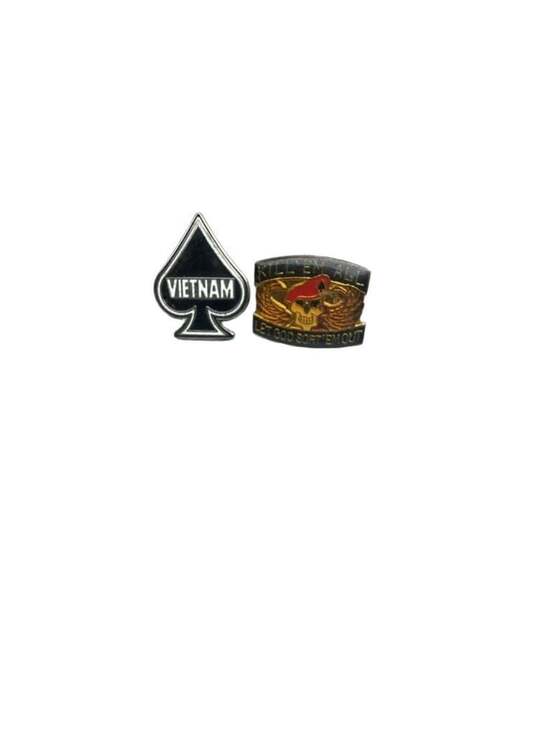 Unbranded Other - Vintage Vietnam War Lapel Pin Set Kill Em All And Spade